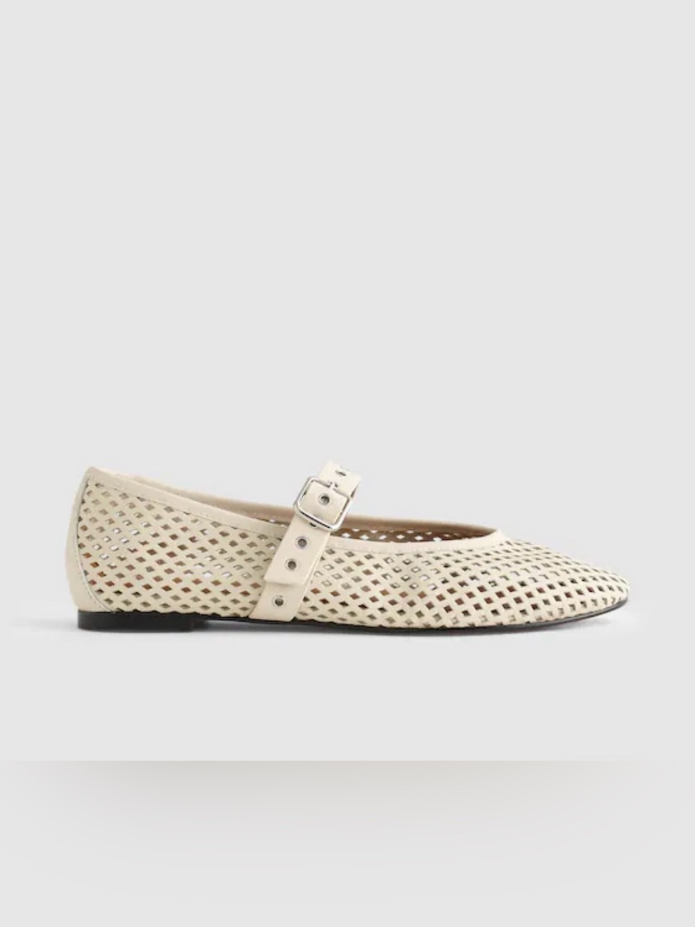 Madewell Women's Cream Perforated Mary Jane Flats (Remy flat) NIB